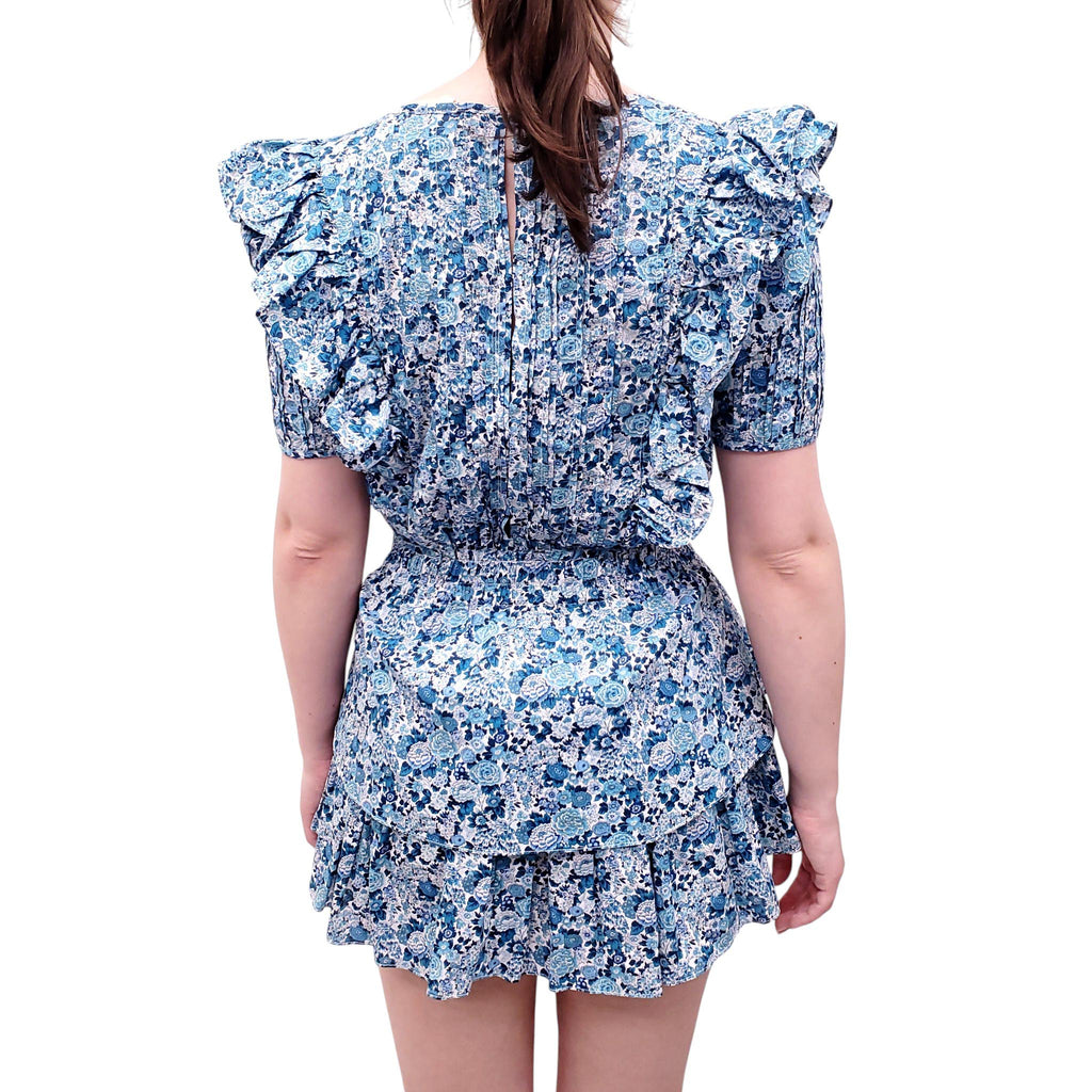 LOVESHACKFANCY X LIBERTY BLUE FLORAL DRESS - SIZE P/XS
