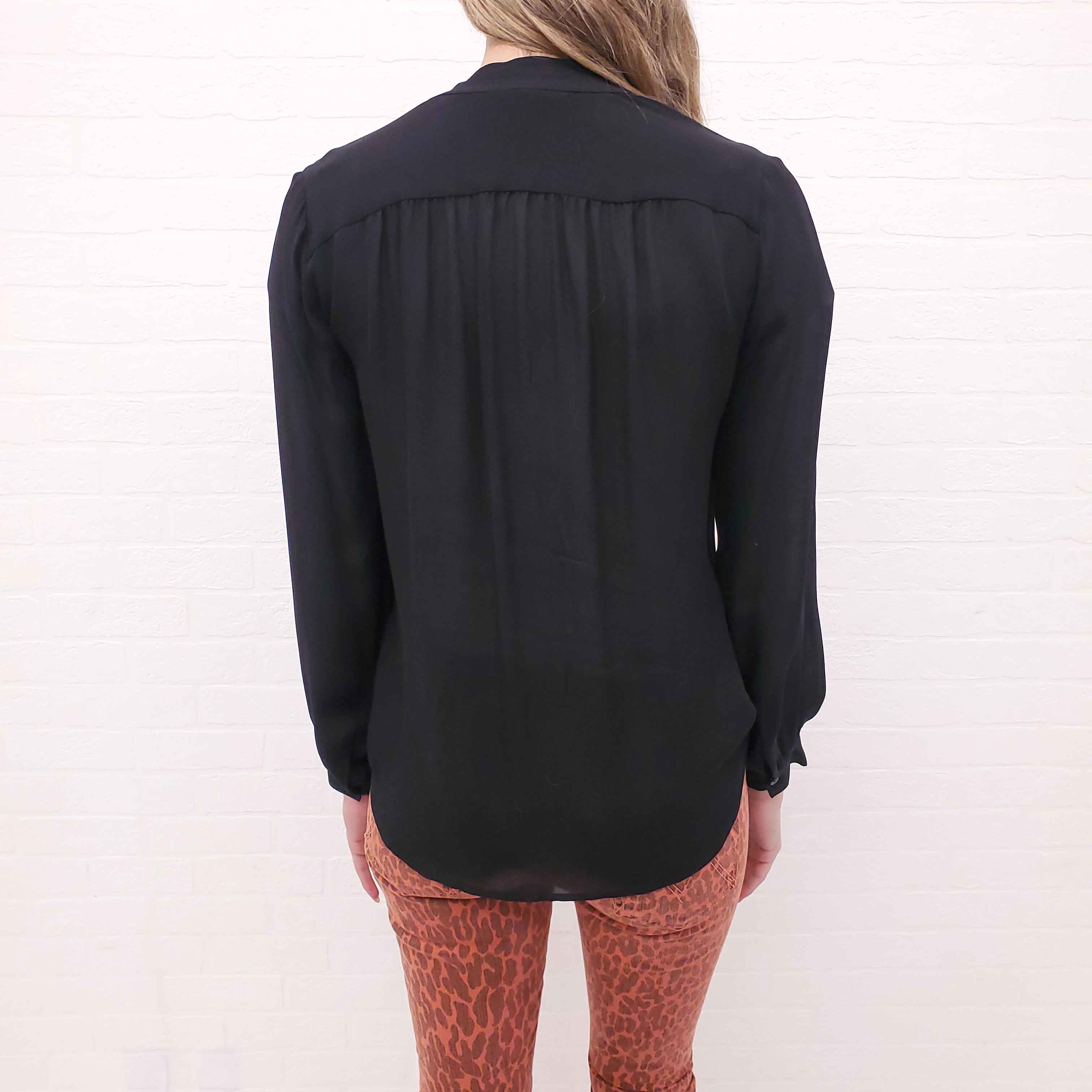 L’AGENCE BLACK SILK BLOUSE - SIZE S
