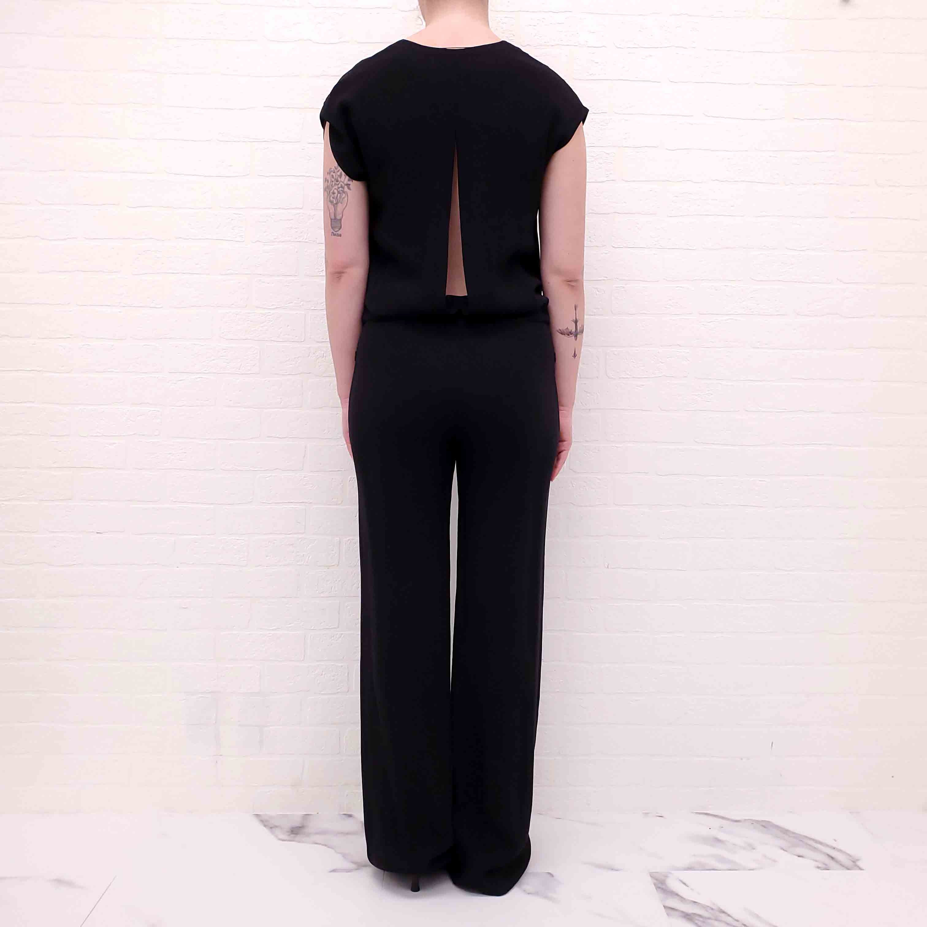 L'AGENCE BLACK TUXEDO JUMPSUIT - SIZE S