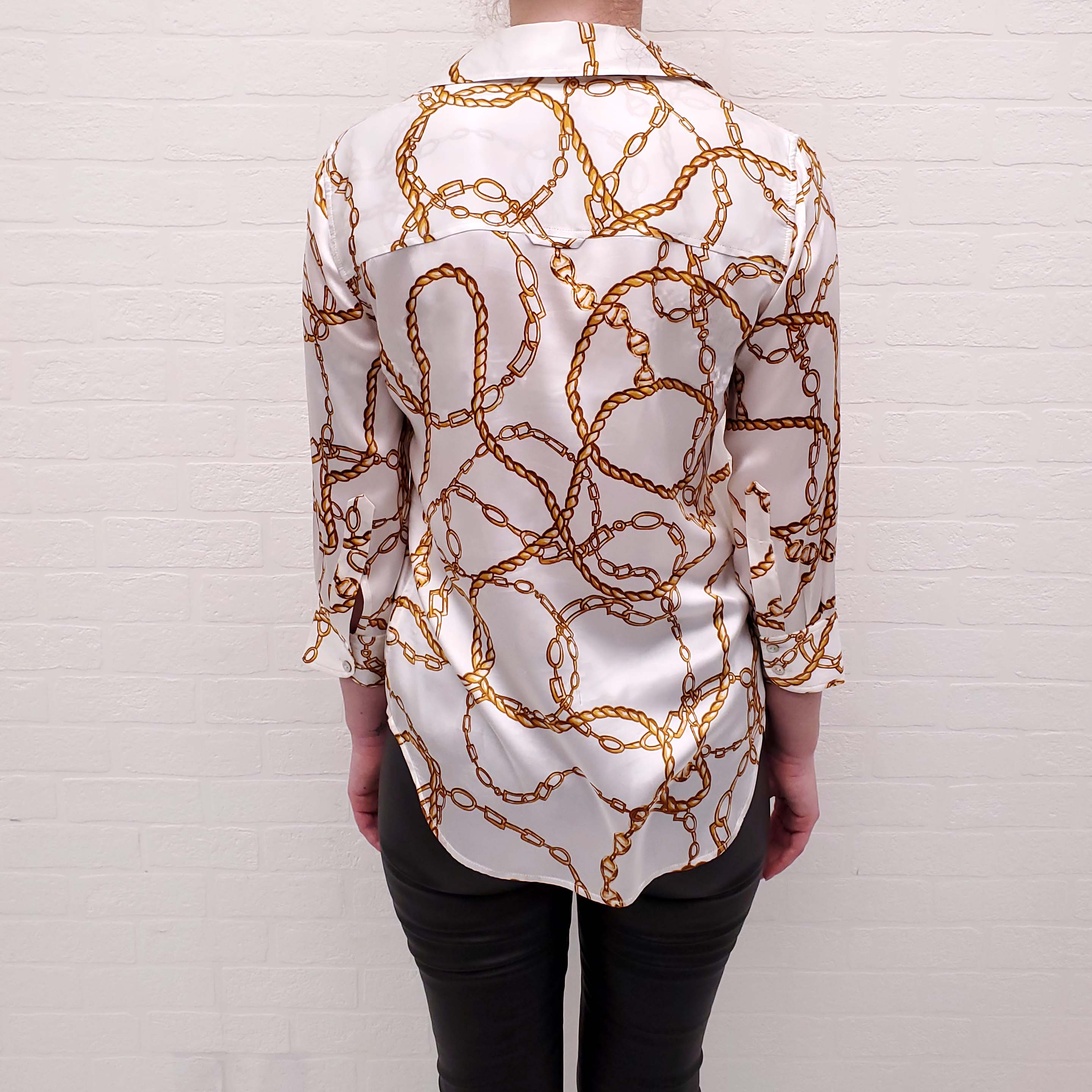 L’AGENCE SILK PATTERNED BLOUSE - SIZE XS