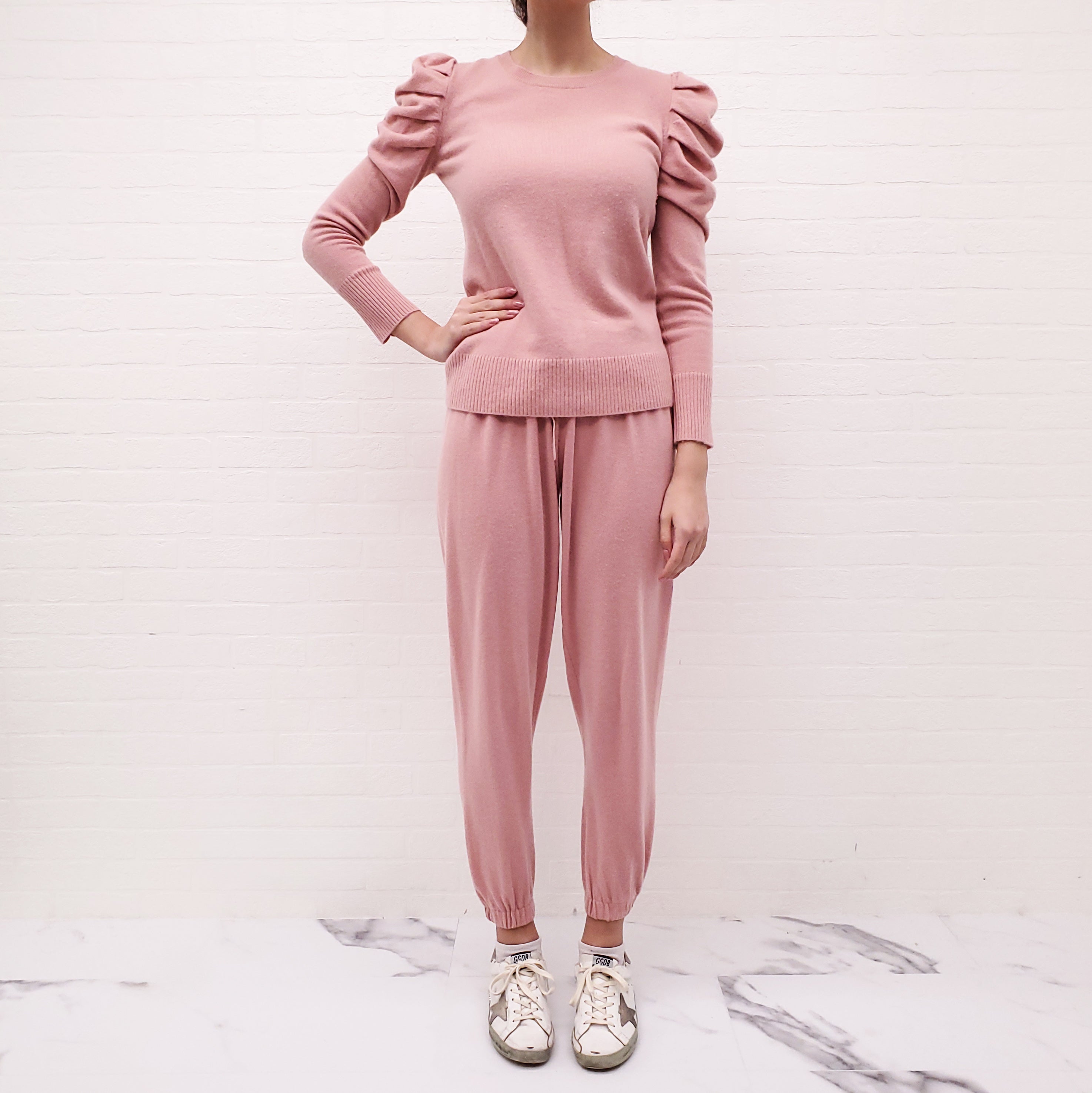 MADELEINE THOMPSON PINK CASHMERE SET - SIZE S