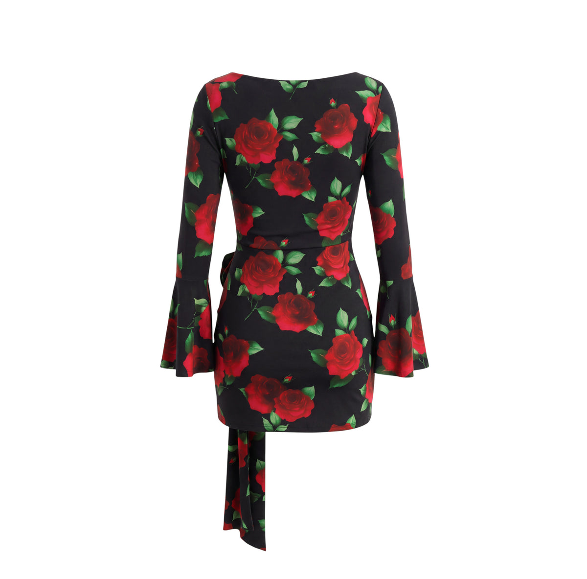 MAGDA BUTRYM BLACK ROSE PRINT DRESS - SIZE US 8 (EU 40)