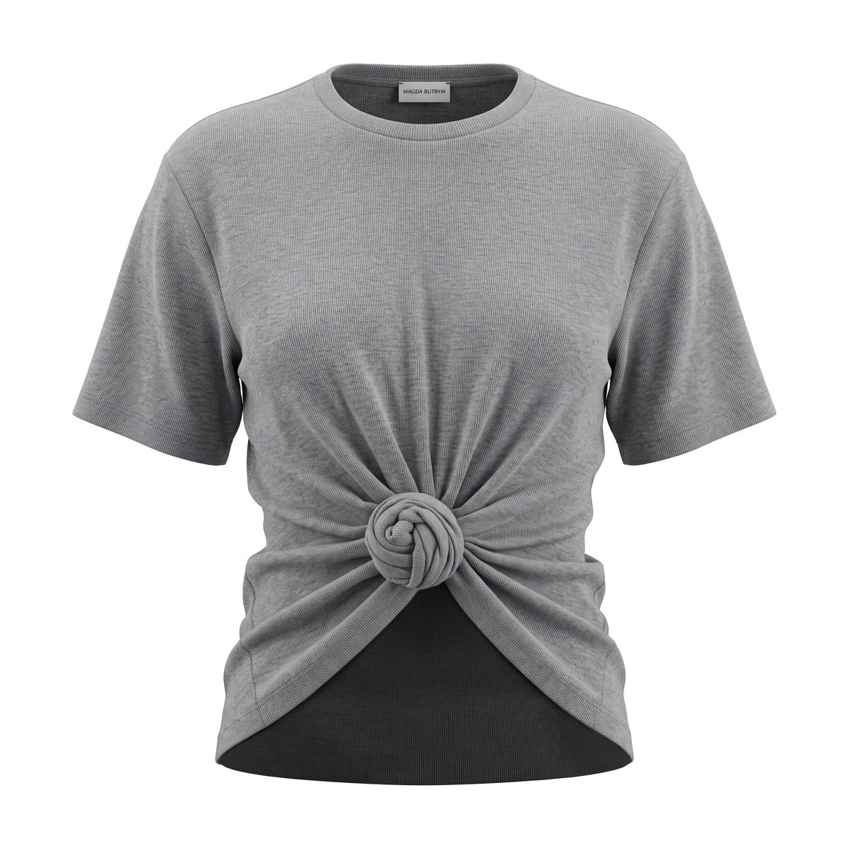MAGDA BUTRYM GREY ROSETTE KNOT TOP - SIZE US 4 (EU 36)