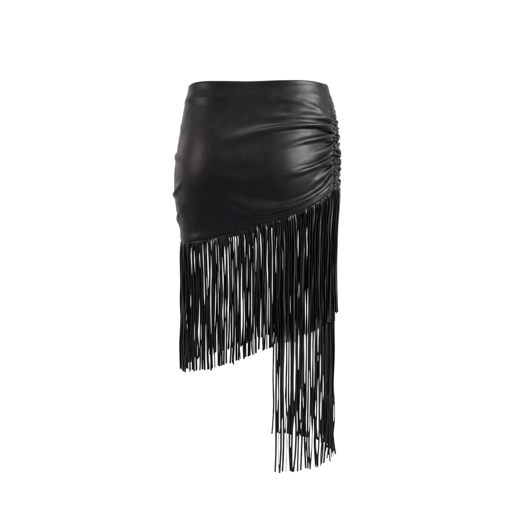 MAGDA BUTRYM LEATHER BRAIDED FRINGE SKIRT - US 4 (EU 36)