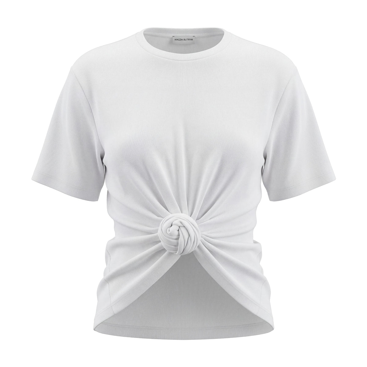 MAGDA BUTRYM WHITE ROSETTE KNOT TOP - SIZE US 4 (EU 36)