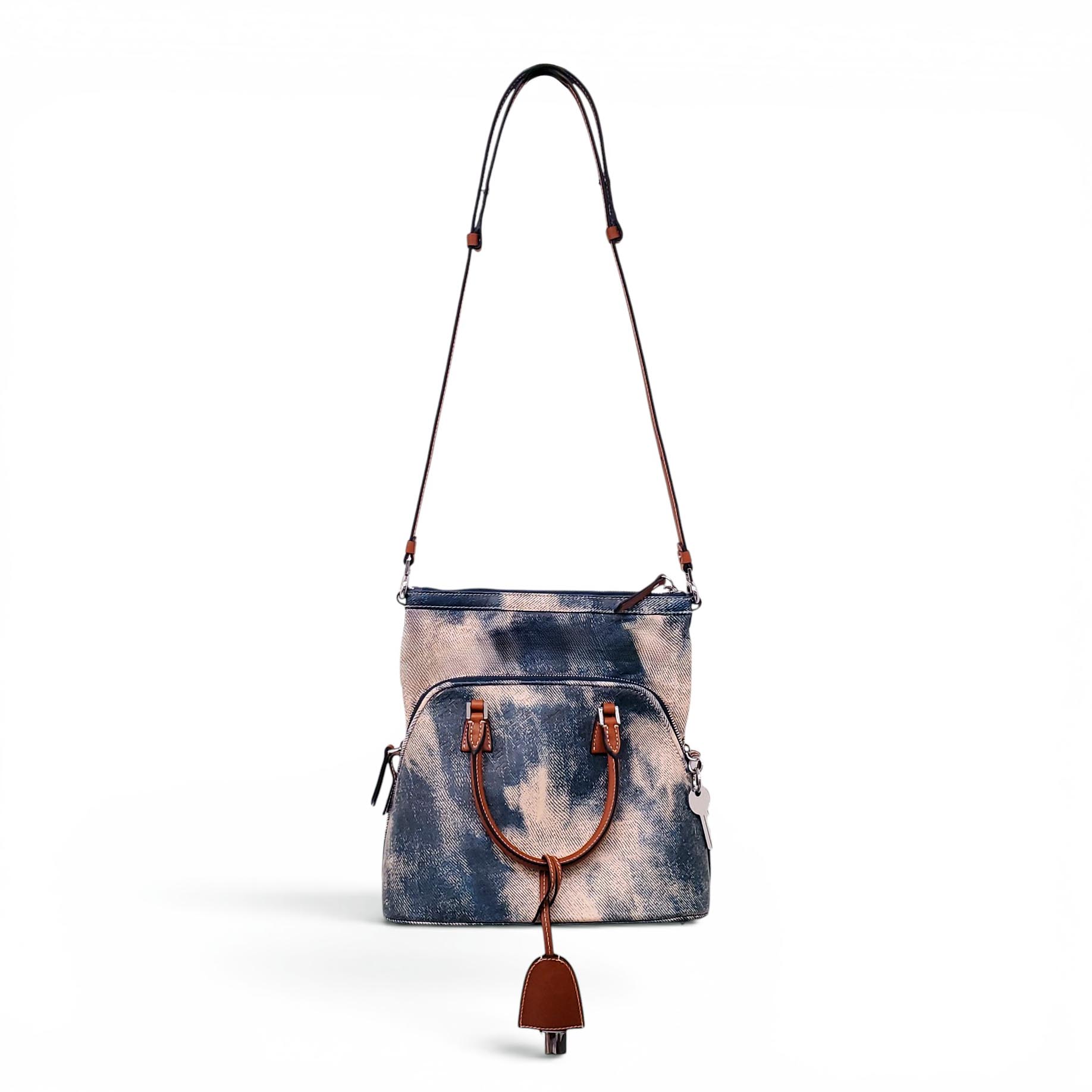 MAISON MARGIELA 5AC CARVED BLEACHED DENIM EFFECT BAG