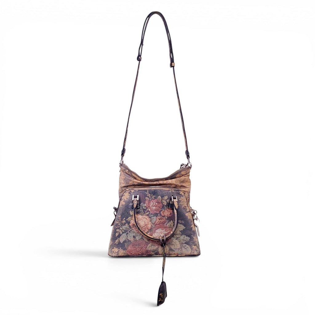MAISON MARGIELA 5AC CARVED BLEACHED FLORAL TAPESTRY BAG