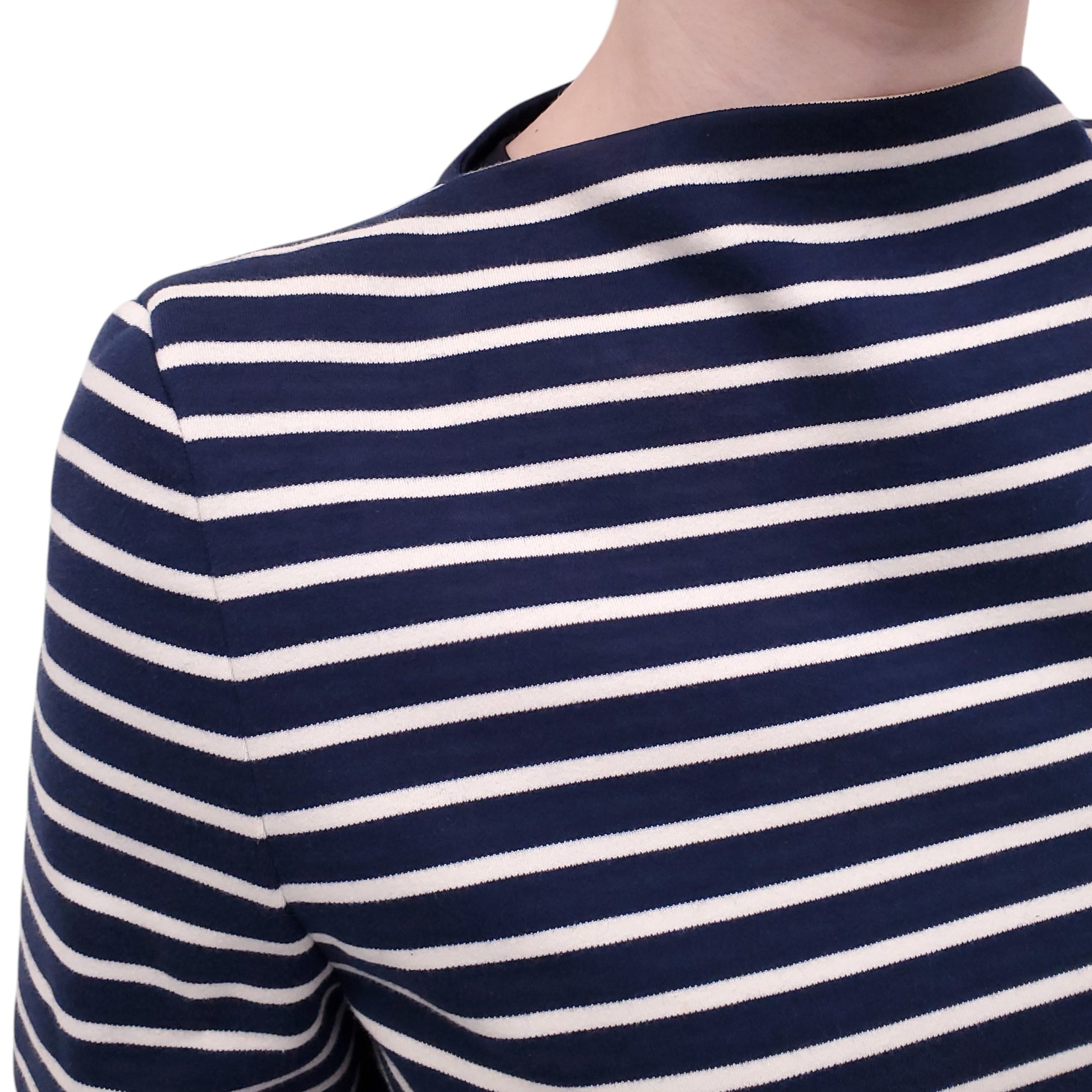 MAISON MARGIELA NAVY AND CREAM STRIPED TOP - SIZE M