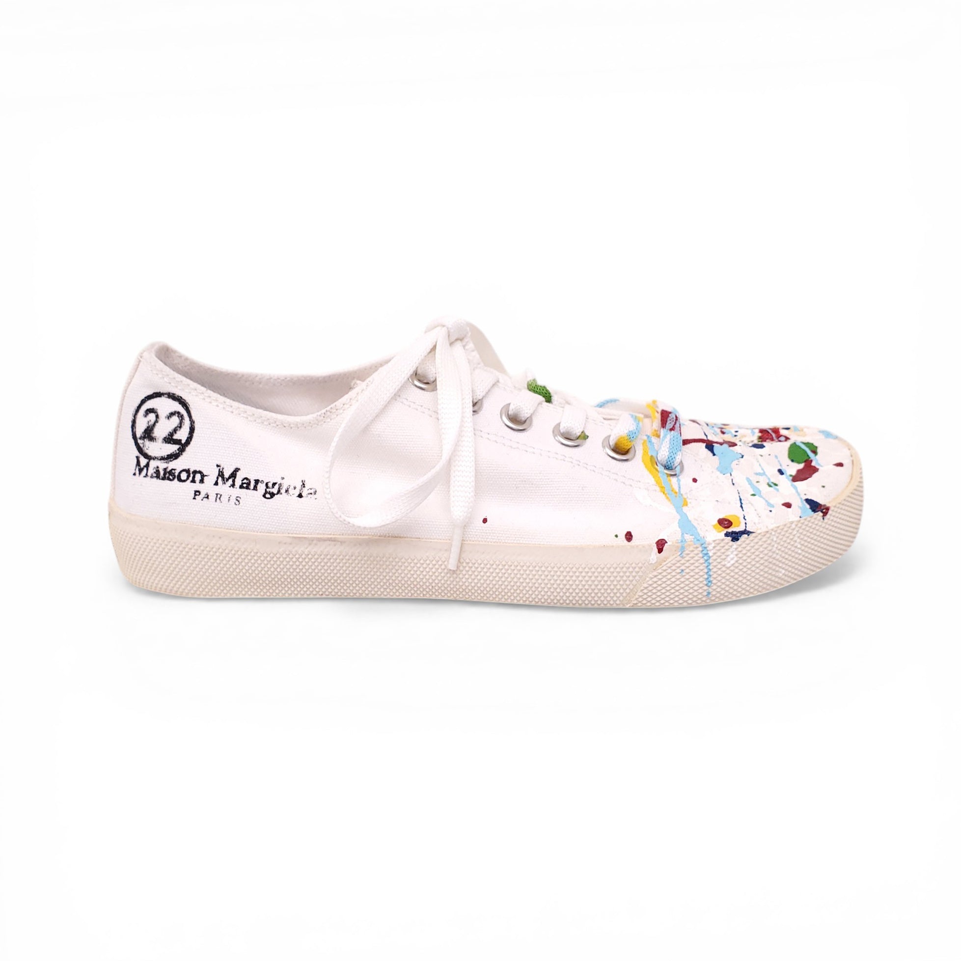 Maison Margiela タビバレエ 36 MAISON MARGIELA TABI PAINT-SPLATTER SNEAKERS - SIZE 36 – Rewind