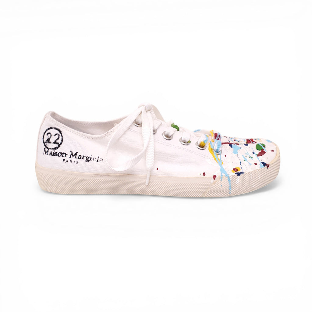 MAISON MARGIELA TABI PAINT-SPLATTER SNEAKERS - SIZE 36