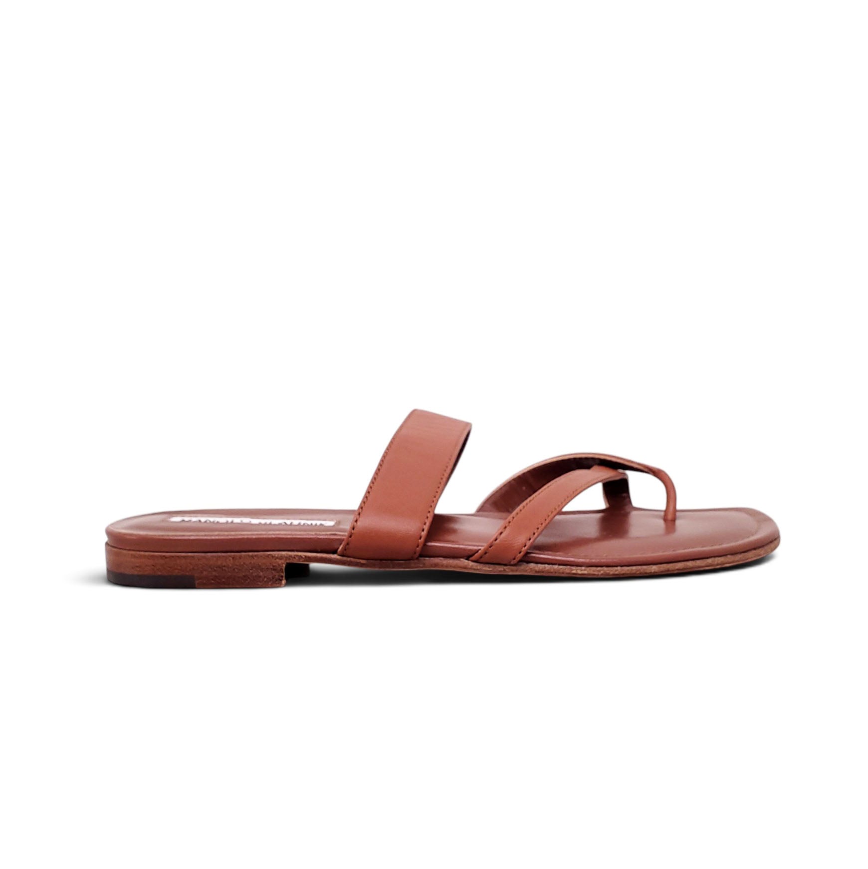 MANOLO BLAHNIK BROWN SANDALS - SIZE 37.5