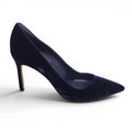 MANOLO BLAHNIK NAVY VELVET HEELS - SIZE 38.5