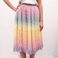 MARCO DE VINCENZO RAINBOW LACE SKIRT WITH ELASTIC WAIST - SIZE 42
