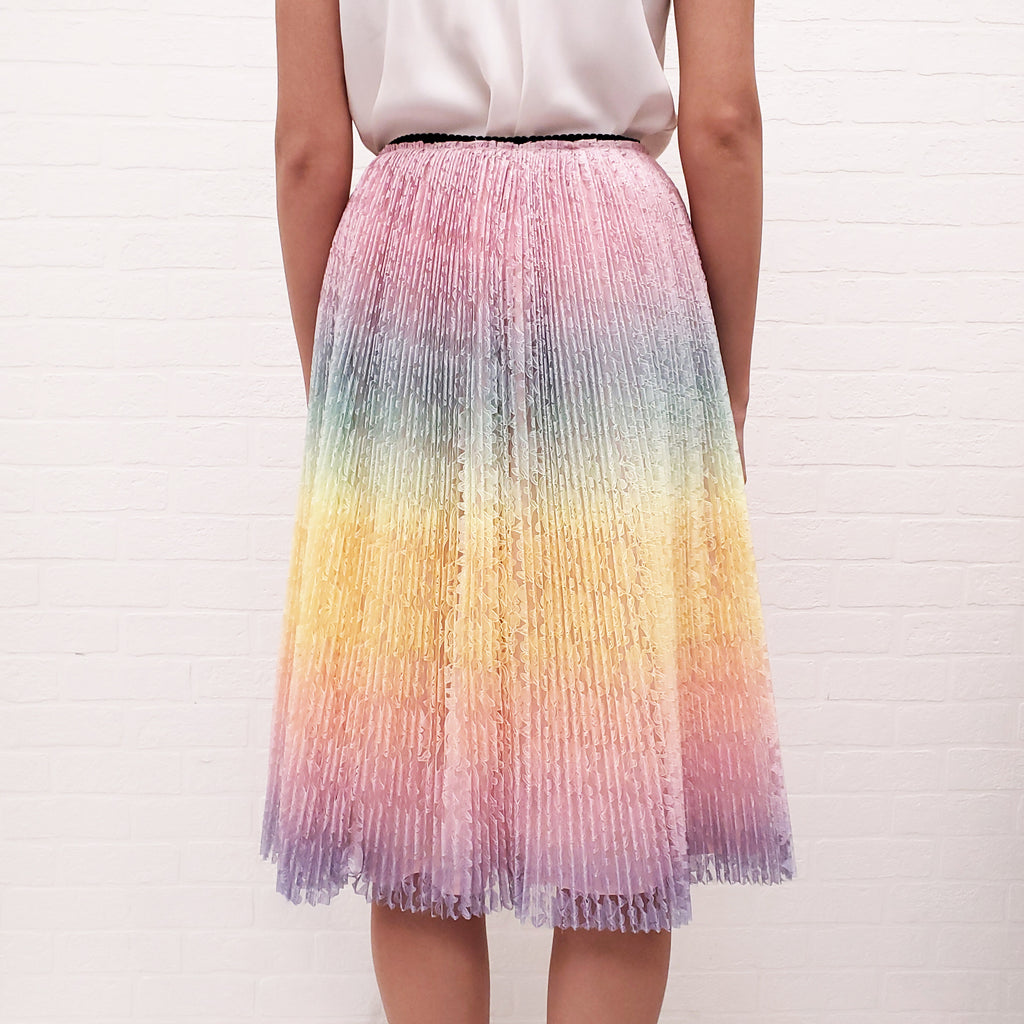 MARCO DE VINCENZO RAINBOW LACE SKIRT WITH ELASTIC WAIST - SIZE 42