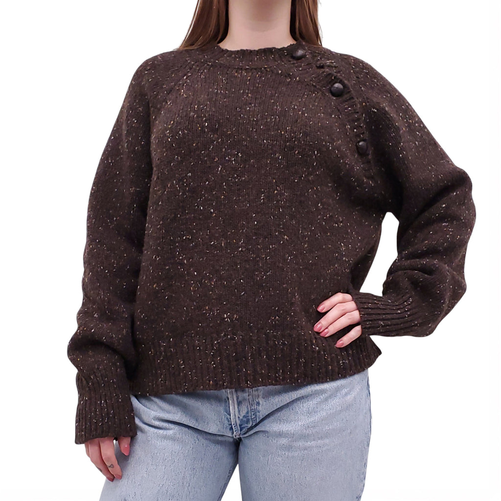 MARGARET HOWELL BROWN KNIT SWEATER - SIZE 14