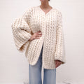 MARIDRUNA HANDMADE CREAM KNIT CARDIGAN - 0/S
