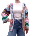 MARIDRUNA MULTICOLOURED METALLIC KNIT CARDIGAN - SIZE O/S