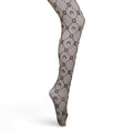 MARINE SERRE GREEN AND BROWN SHEER LOGO TIGHTS - SIZE L