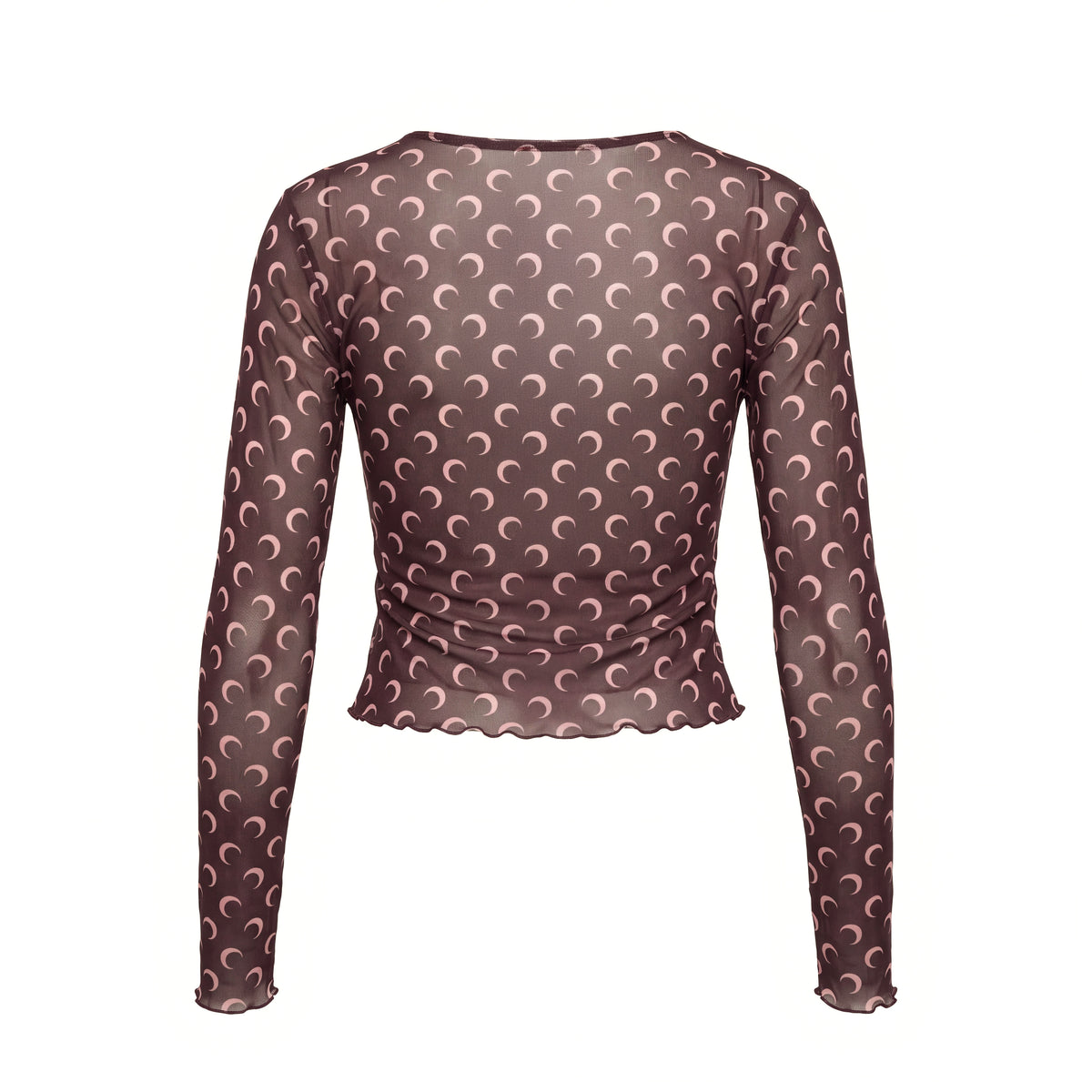 MARINE SERRE MOON PRINTED MESH SECOND SKIN CROPPED TOP - SIZE XXL