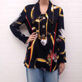 MARNI BLACK CRACKER JACK PRINT BLOUSE - SIZE 42