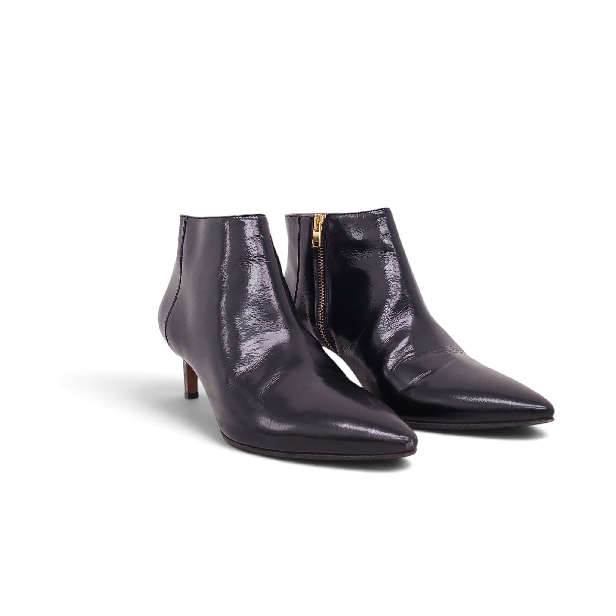 MARNI BLACK KITTEN HEEL ANKLE BOOTS - SIZE 38
