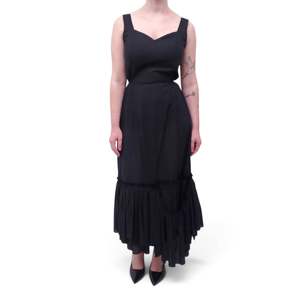 MARNI BLACK COTTON MAXI DRESS - SIZE 40