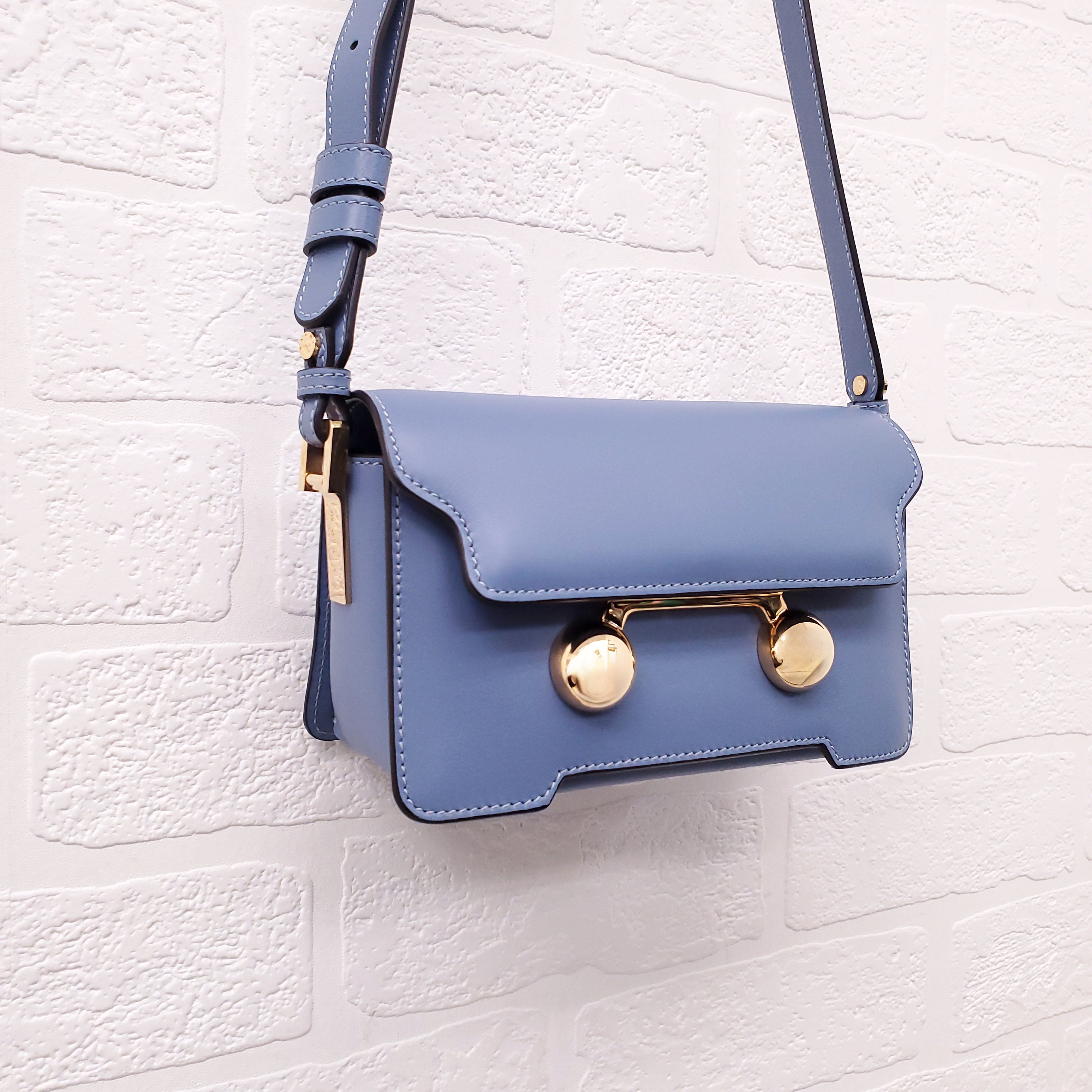 MARNI BLUE TRUNKAROO MINI SHOULDER BAG