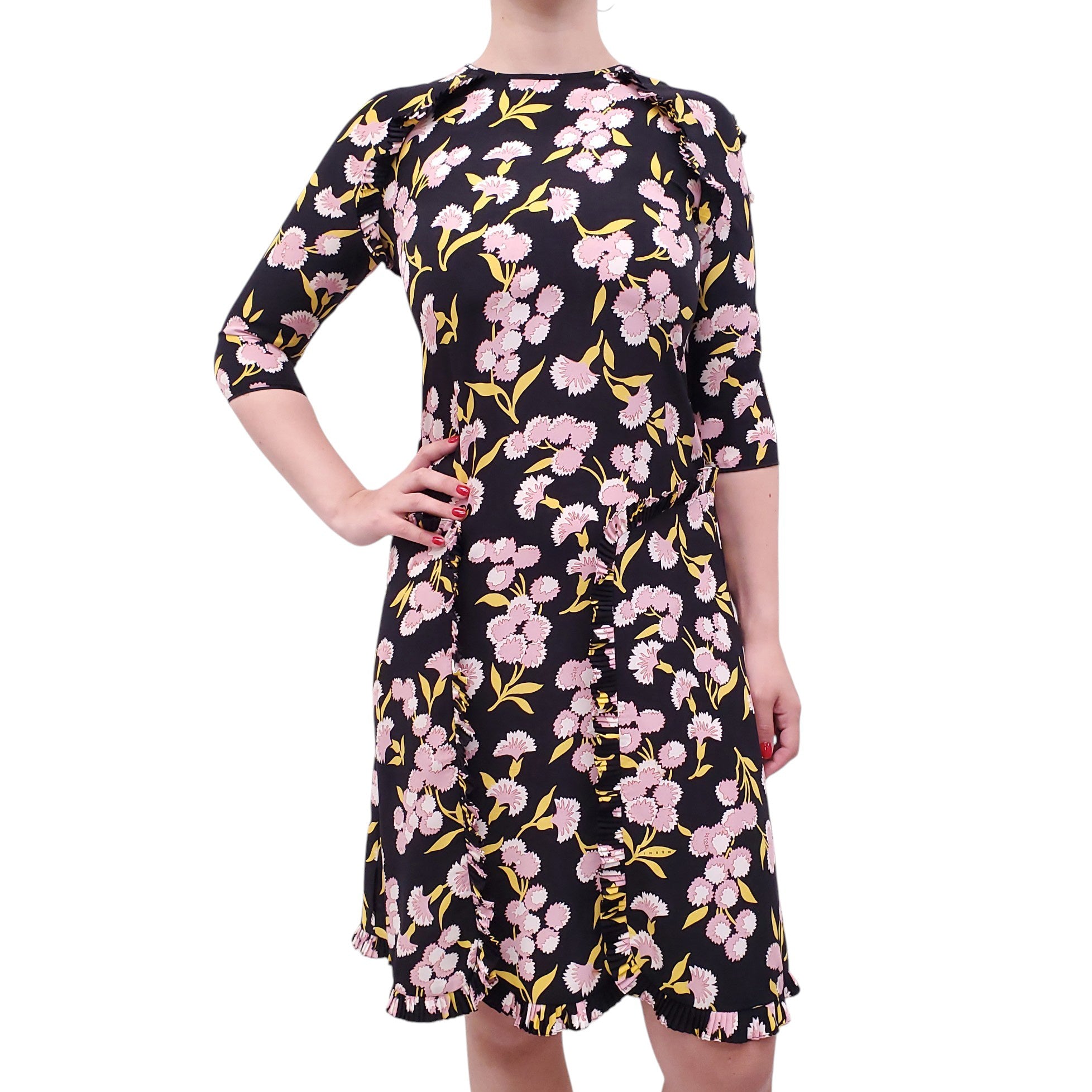 MARNI FLORAL SILK DRESS - SIZE 38