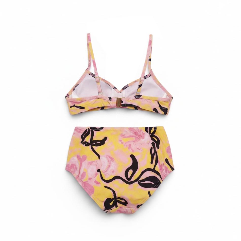 MARNI PINK AND YELLOW PRINT BIKINI - SIZE 36