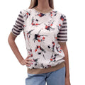 MARNI STRIPED AND FLORAL CREAM BLOUSE - SIZE 40