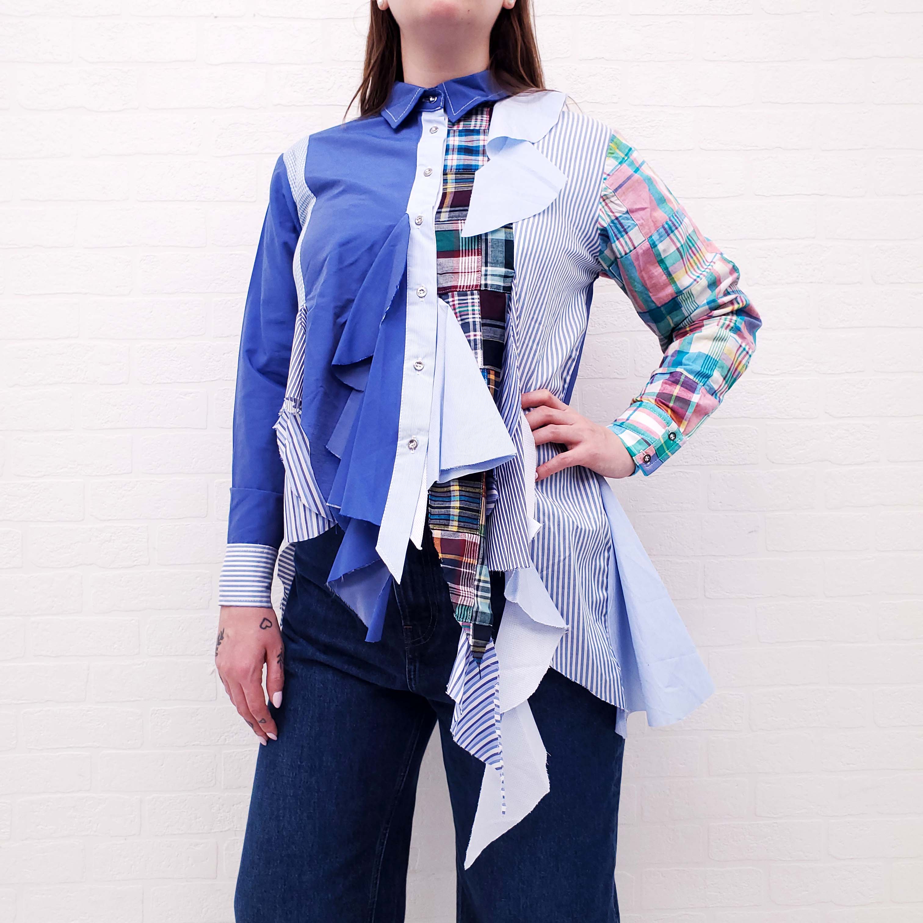 MARQUES ALMEDIA PLAID LAYERED BLOUSE - SIZE 4