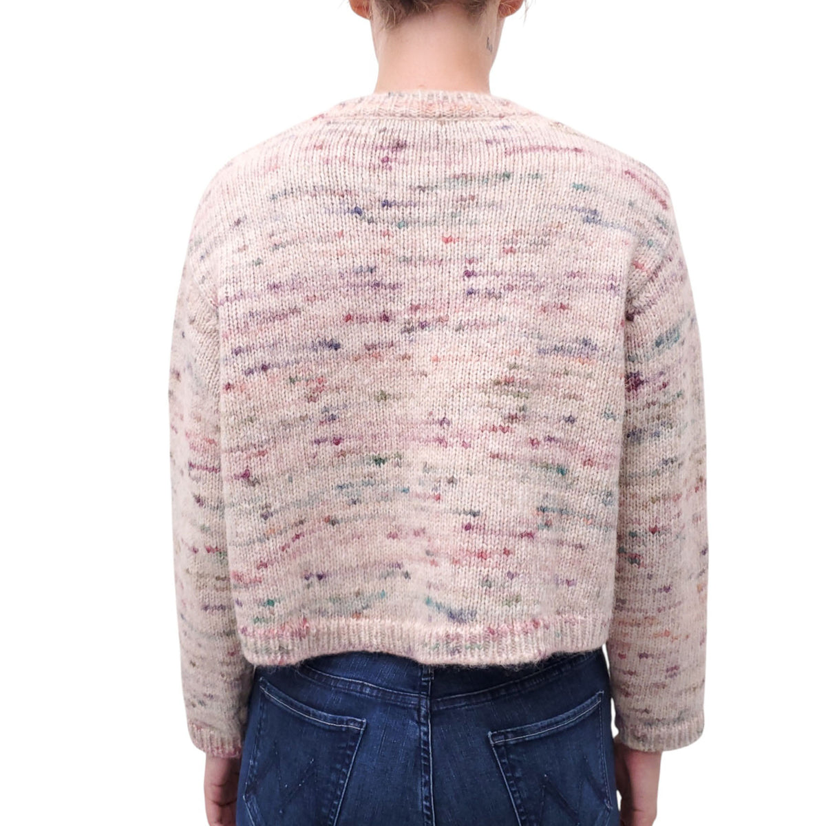 MASSCOB MULT-COLOUR ALPACA BLEND CROPPED SWEATER - SIZE S