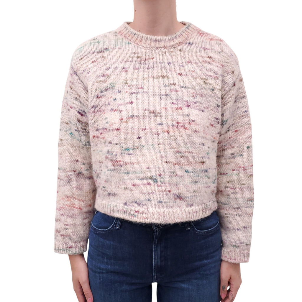 MASSCOB MULT-COLOUR ALPACA BLEND CROPPED SWEATER - SIZE S