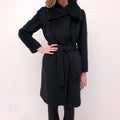 MAX MARA BLACK WRAP COAT - SIZE 6