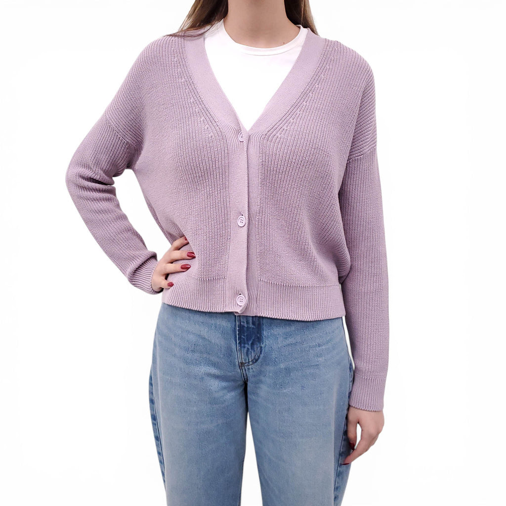MAX MARA LEISURE OVERSIZED PURPLE CARDIGAN - SIZE XS