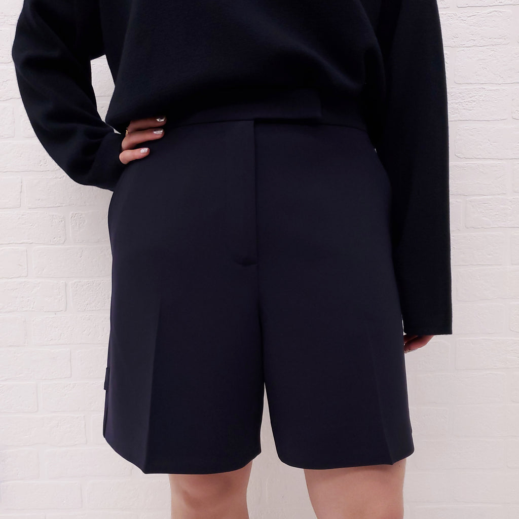 MAX MARA NAVY LOGO SHORTS - SIZE 42