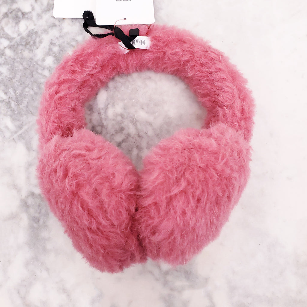 MAX MARA PINK TEDDY EARMUFFS AND GLOVES SET
