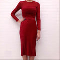 MAX MARA RED RUCHED DRESS - SIZE 36