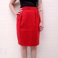 MAX MARA RED WOOL SKIRT - SIZE 8