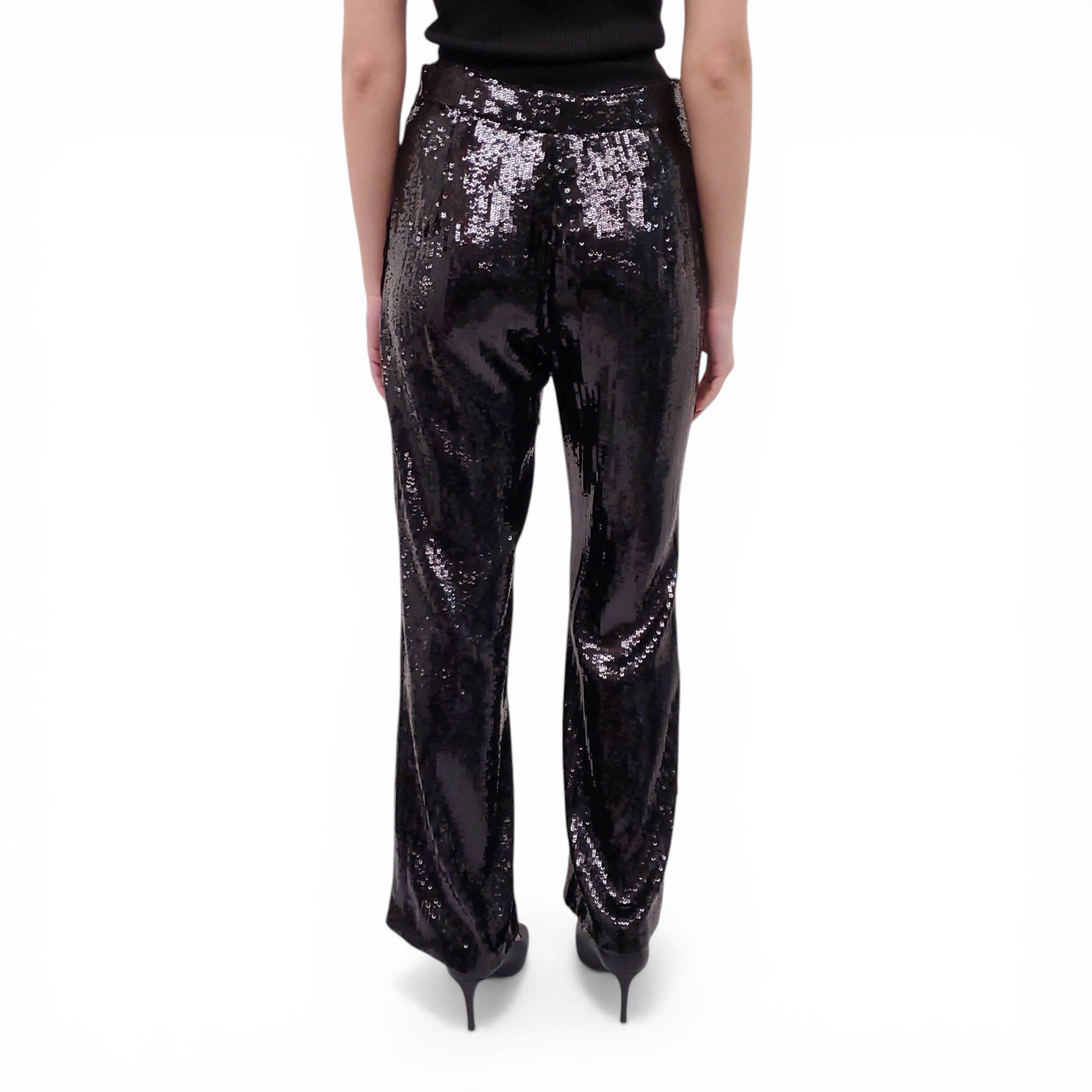 MAX MARA STUDIO BLACK SEQUIN PANTS - SIZE 42