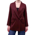 MAX MARA ‘FARAD’ DOUBLE BREASTED BURGUNDY BLAZER - SIZE 2