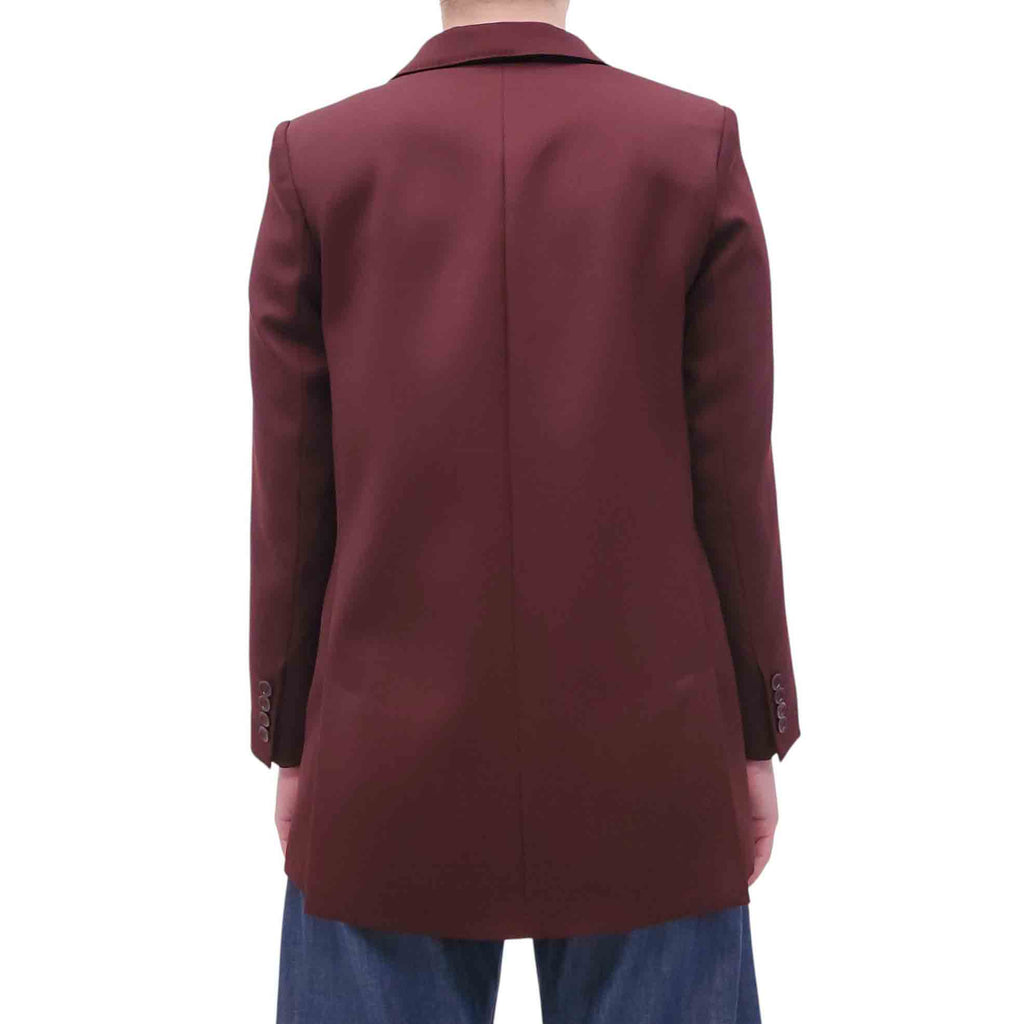 MAX MARA ‘FARAD’ DOUBLE BREASTED BURGUNDY BLAZER - SIZE 2