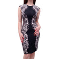 MCQ ALEXANDER MCQUEEN BLACK AND WHITE PATTERNED DRESS - SIZE S
