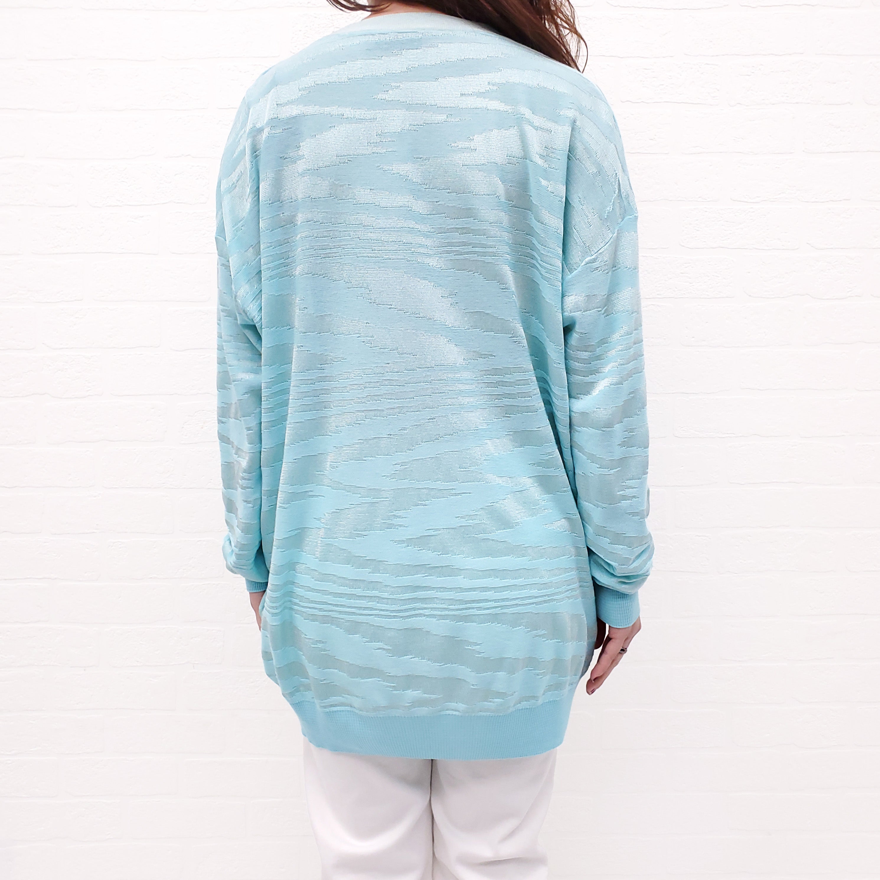 MISSONI AQUA KNIT SUMMER CARDIGAN - SIZE S