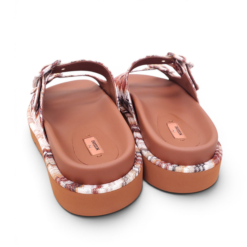 MISSONI BROWN AND CHEVRON PATTERNED SANDALS - SIZE 39
