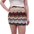 MISSONI BROWN METALLIC CHEVRON SKIRT - SIZE 40