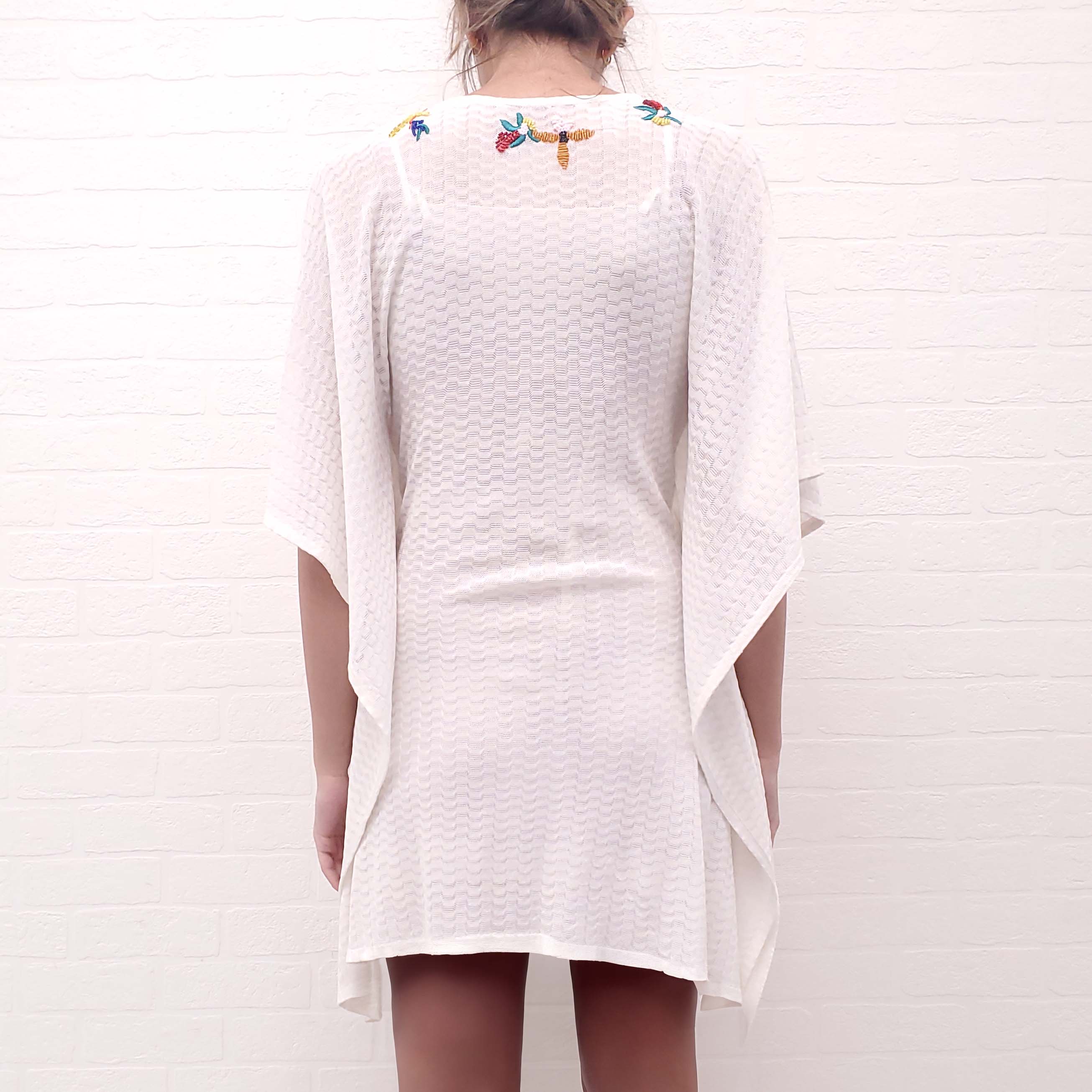 MISSONI MARE WHITE KNIT BEADED BATHING SUIT COVER-UP - SIZE 38