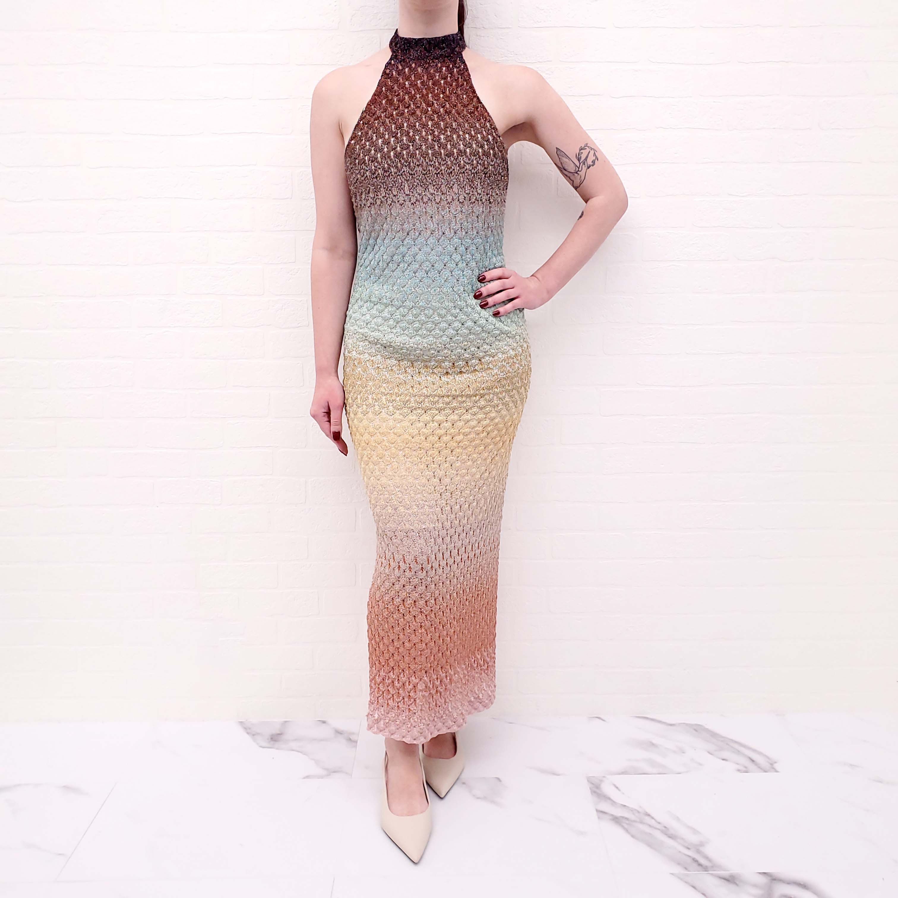 MISSONI MAXI METALLIC OMBRE DRESS - SIZE 44