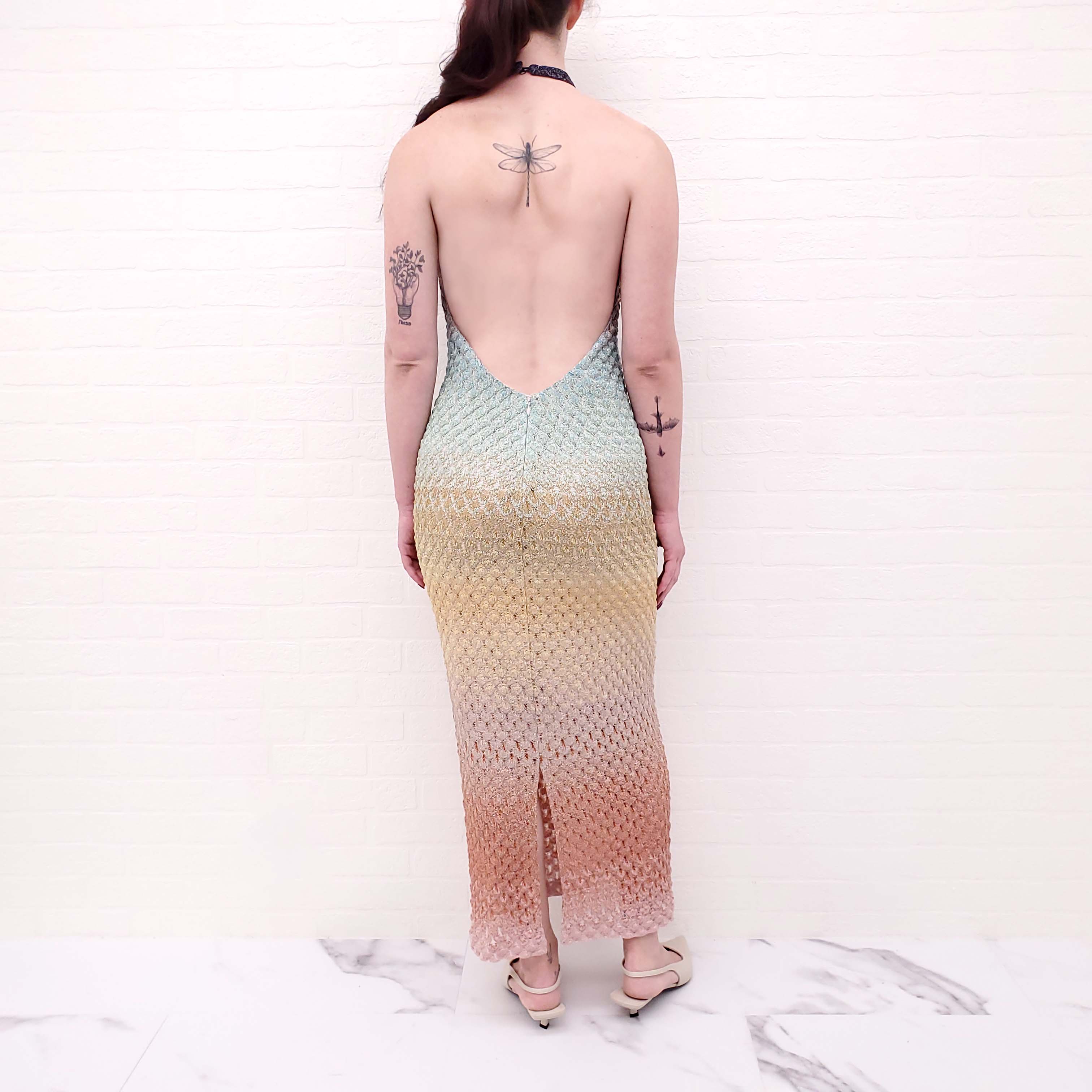 MISSONI MAXI METALLIC OMBRE DRESS - SIZE 44