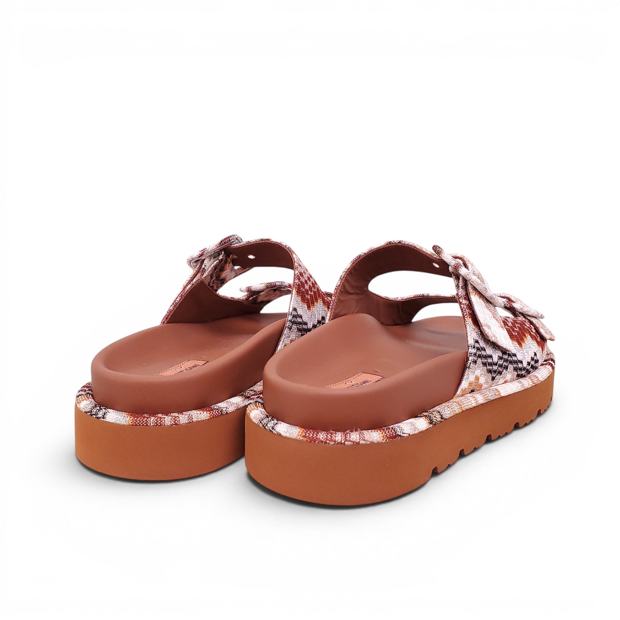 MISSONI METALLIC CHEVRON PATTERNED SANDALS - SIZE 37.5